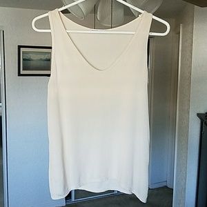 Zara light peach/cream sleeveless top sz S
